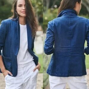Frank & Eileen Jacket Dublin Denim Blazer Women's Size Medium Blue